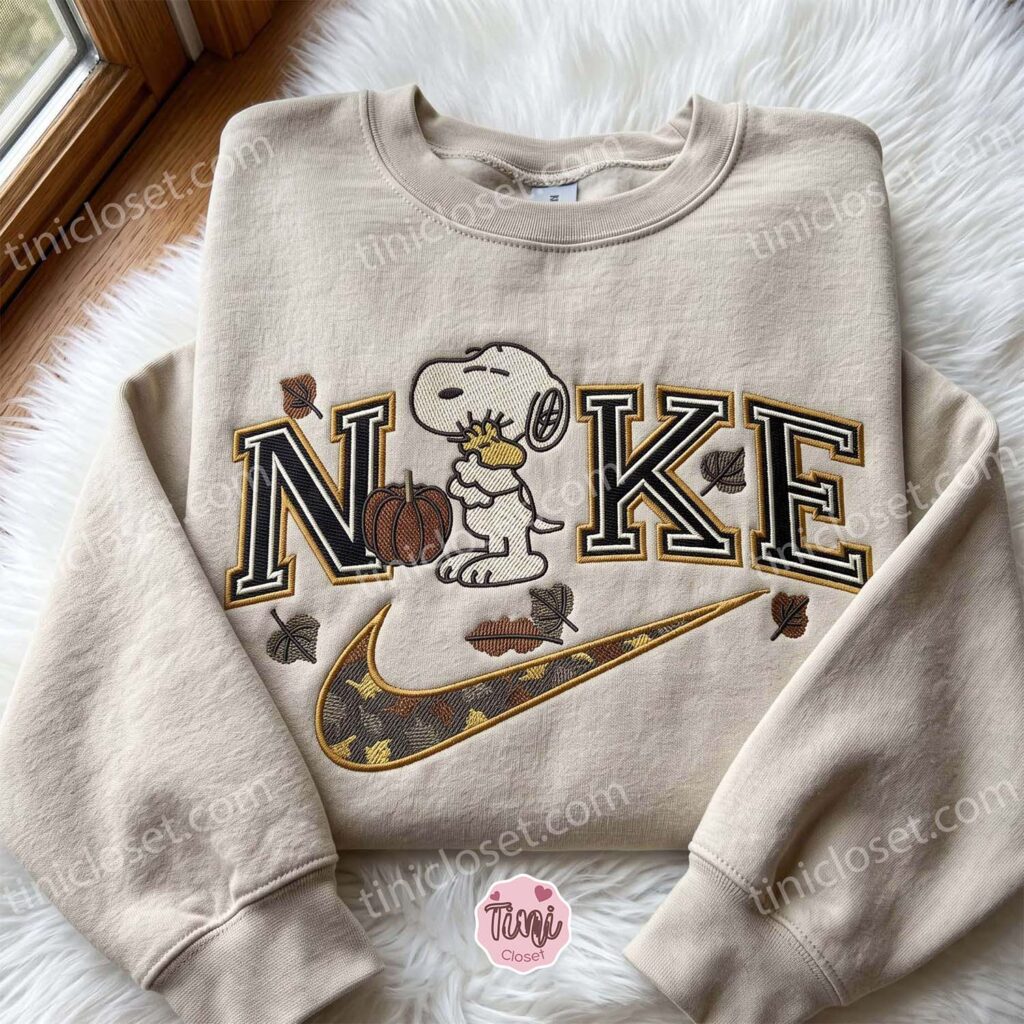 Snoopy And Woodstock Fall Pumpkin Embroidered Shirt, The Peanuts Cartoon Embroidered Hoodie, Best Gift Idea for Family