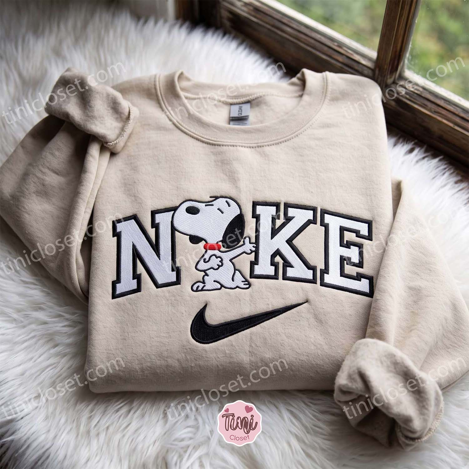Snoopy Embroidered Sweatshirt, Classic Cartoon Apparel, Just Because Gift For Him, Girlfriend Anniversary Gift Snoopy Embroidered Sweatshirt, Classic Cartoon Apparel, Just Because Gift For Him, Girlfriend Anniversary Gift