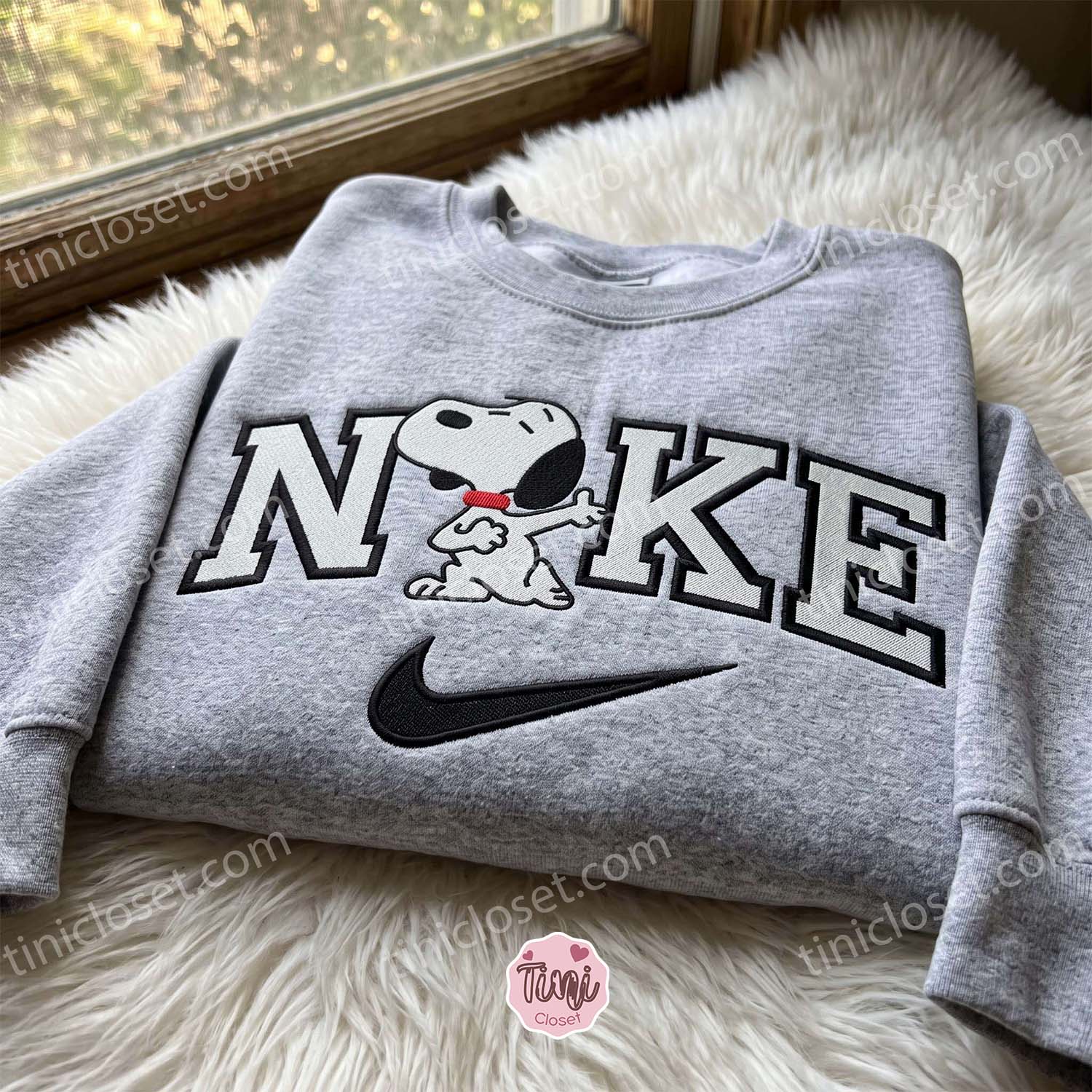 Snoopy Embroidered Sweatshirt, Classic Cartoon Apparel, Just Because Gift For Him, Girlfriend Anniversary Gift Snoopy Embroidered Sweatshirt, Classic Cartoon Apparel, Just Because Gift For Him, Girlfriend Anniversary Gift