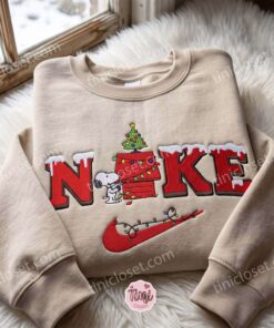 Snoopy Christmas Doghouse Embroidered Sweatshirt, Christmas Holiday Embroidered Hoodie, Cozy Gifts For Girlfriend, Just Because Gift For Him (3)