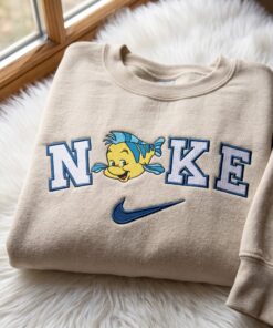 Flounder The Little Mermaid Embroidered Sweatshirt, Disney Embroidered Shirt, Cozy Gifts For Girlfriend 2 Flounder The Little Mermaid Embroidered Sweatshirt, Disney Embroidered Shirt, Cozy Gifts For Girlfriend (2)