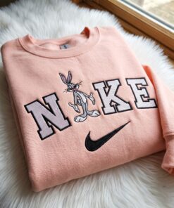 Bugs Bunny Looney Tunes Embroidered Shirt, Cartoon Embroidered Sweatshirt, Oversized Hoodie For Girlfriend, Just Because Gift For Him (1)