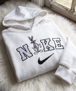 Bugs Bunny Looney Tunes Embroidered Shirt, Cartoon Embroidered Sweatshirt, Oversized Hoodie For Girlfriend, Just Because Gift For Him (2)