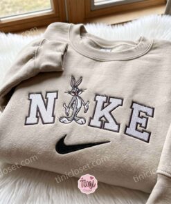 Bugs Bunny Looney Tunes Embroidered Shirt, Cartoon Embroidered Sweatshirt, Oversized Hoodie For Girlfriend, Just Because Gift For Him