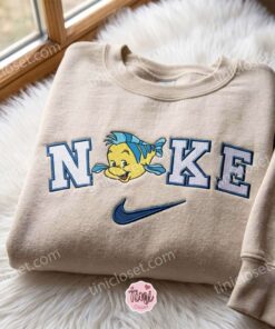 Flounder The Little Mermaid Embroidered Sweatshirt, Disney Embroidered Shirt, Cozy Gifts For Girlfriend (2)