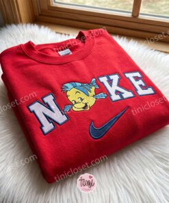 Flounder The Little Mermaid Embroidered Sweatshirt, Disney Embroidered Shirt, Cozy Gifts For Girlfriend (4)