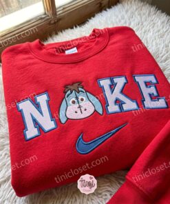 Eeyore Embroidered Sweatshirt, Winnie the Pooh Characters Embroidered Shirt, Cute Cartoon Embroidered Pullover