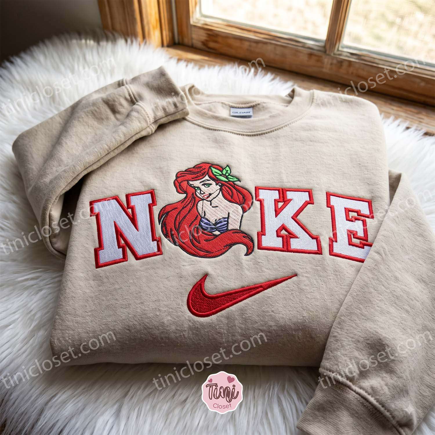 The Little Mermaid Embroidered Sweatshirt, Disney Embroidered Hoodie, Cozy Gifts For Girlfriend