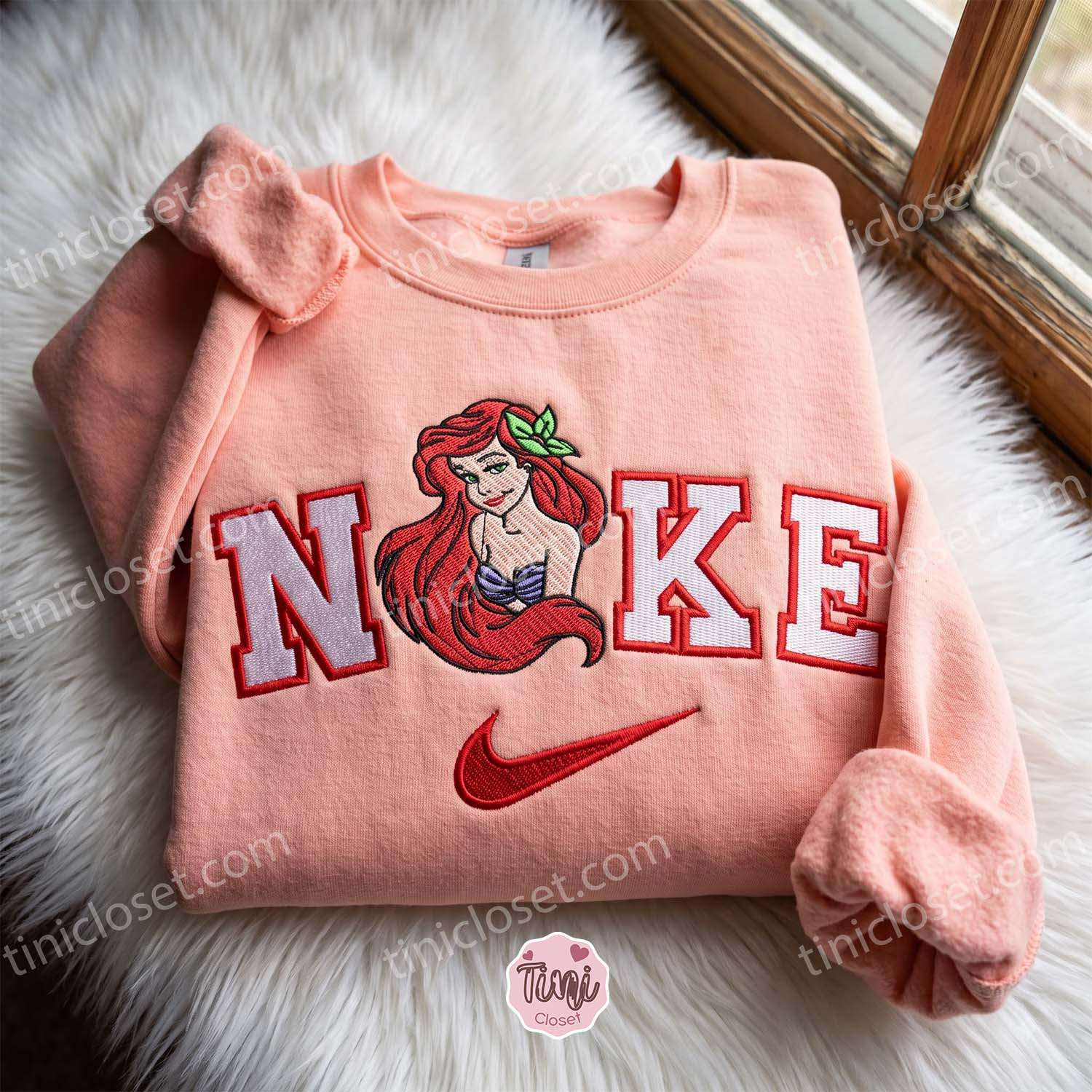 The Little Mermaid Embroidered Sweatshirt, Disney Embroidered Hoodie, Cozy Gifts For Girlfriend The Little Mermaid Embroidered Sweatshirt, Disney Embroidered Hoodie, Cozy Gifts For Girlfriend