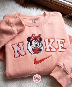 Minnie Mouse Embroidered Crewneck, Disney Characters Embroidered Shirt, The Perfect Cozy Gifts For Girlfriend (2)