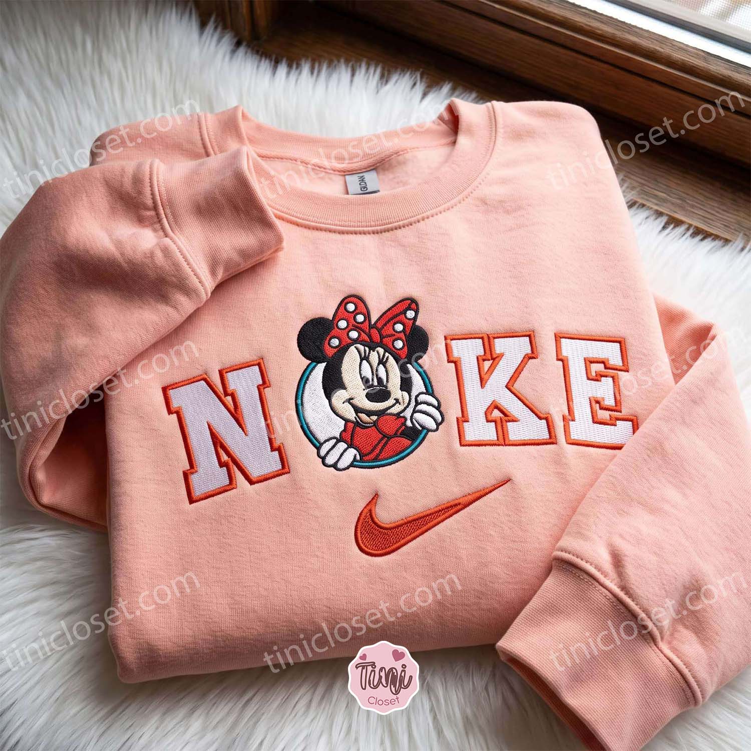 Minnie Mouse Embroidered Crewneck, Disney Characters Embroidered Shirt, The Perfect Cozy Gifts For Girlfriend Minnie Mouse Embroidered Crewneck, Disney Characters Embroidered Shirt, The Perfect Cozy Gifts For Girlfriend