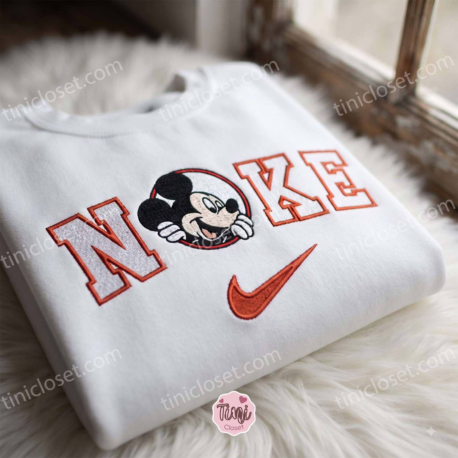 Mickey Mouse Embroidered Crewneck, Disney Characters Embroidered Shirt, The Perfect Cozy Gifts For Boyfriend Mickey Mouse Embroidered Crewneck, Disney Characters Embroidered Shirt, The Perfect Cozy Gifts For Boyfriend