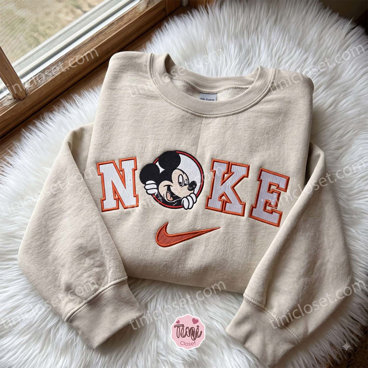Mickey Mouse Embroidered Crewneck, Disney Characters Embroidered Shirt, The Perfect Cozy Gifts For Boyfriend Mickey Mouse Embroidered Crewneck, Disney Characters Embroidered Shirt, The Perfect Cozy Gifts For Boyfriend