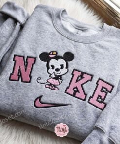 Cute Minnie Embroidered Crewneck, Disney Embroidered Hoodie, Just Because Gift For Him, Cozy Gifts For Girlfriend (2)