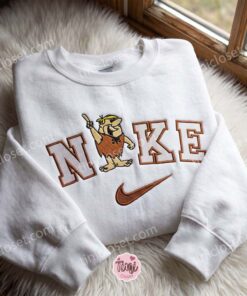 Fred Flintstone from The Flintstones Embroidered Crewneck, Cartoon Embroidered Hoodie, Just Because Gift For Him (3)