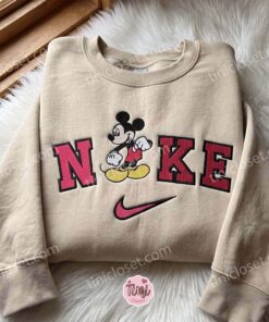 Mickey Embroidered Crewneck, Disney Embroidered Hoodie, Just Because Gift For Him, Cozy Gifts For Girlfriend (2)