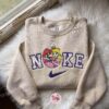 Super Mario and Princess Peach Embroidered Sweatshirt, Video Game Characters Embroidered Hoodie, Romantic Gift For Her