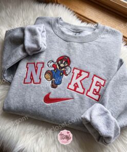 Happy Mario Embroidered Sweatshirt, Video Game Characters Embroidered Hoodie, Just Because Gift For Him 1 Happy Mario Embroidered Sweatshirt, Video Game Characters Embroidered Hoodie, Just Because Gift For Him (1)