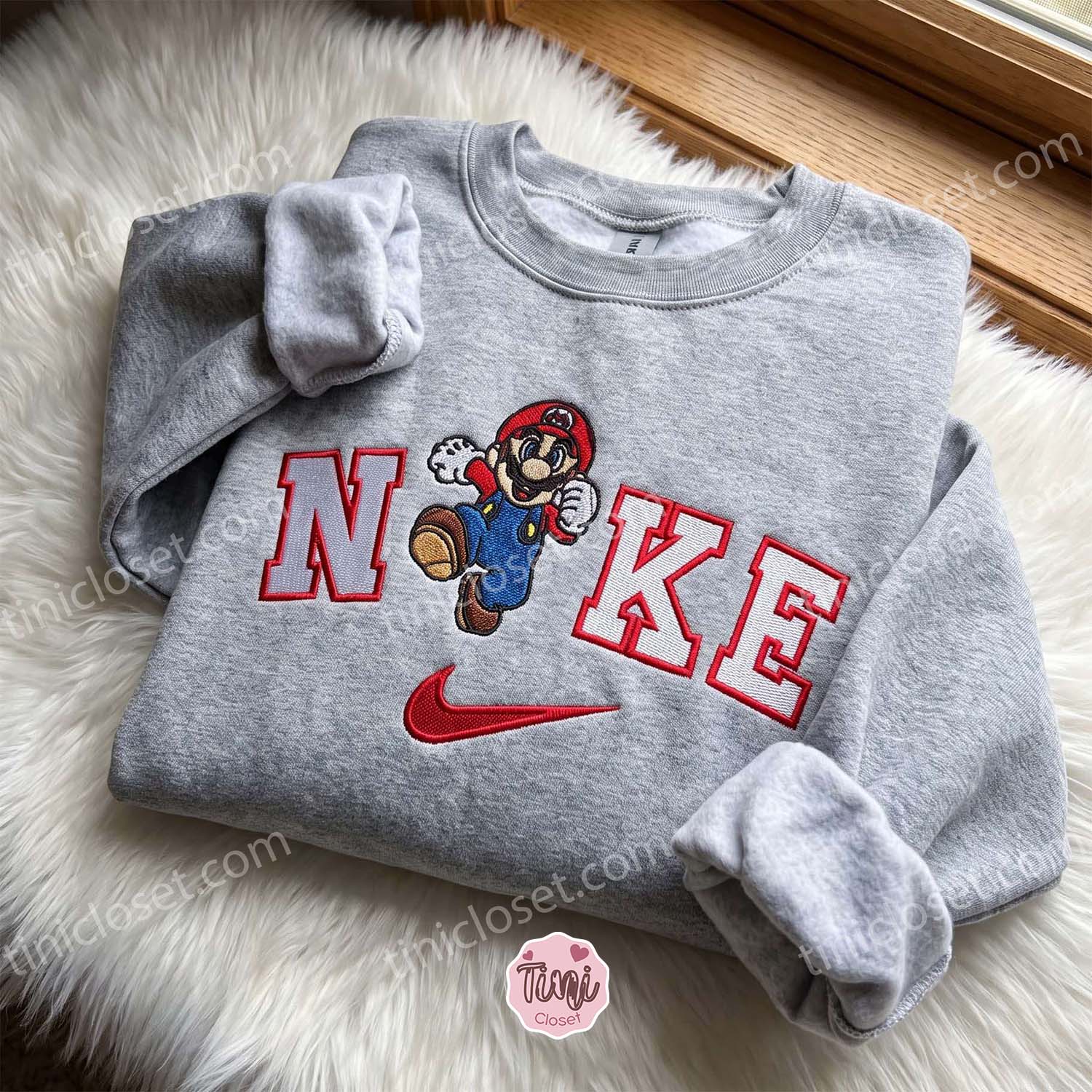 Happy Mario Embroidered Sweatshirt, Video Game Characters Embroidered Hoodie, Just Because Gift For Him Happy Mario Embroidered Sweatshirt, Video Game Characters Embroidered Hoodie, Just Because Gift For Him