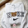 Rilakkuma Bear Embroidered Crewneck, Cartoon Embroidered Hoodie, Just Because Gift For Him, Cozy Gifts For Girlfriend