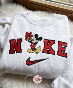 Mickey Mouse Holding A Gift Box Embroidered Sweatshirt, Disney Embroidered Hoodie, Just Because Gift For Him, Cozy Gifts For Girlfriend 1 Mickey Mouse Holding A Gift Box Embroidered Sweatshirt, Disney Embroidered Hoodie, Just Because Gift For Him, Cozy Gifts For Girlfriend (1)