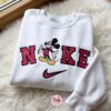 Disney Mickey Embroidered Hoodie, Cartoon Embroidered Sweatshirt, Just Because Gift For Him, Cozy Gifts For Girlfriend