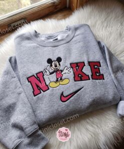 Disney Mickey Embroidered T shirt, Cartoon Embroidered Hoodie, Just Because Gift For Him, Cozy Gifts For Girlfriend (1)