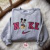 Mickey Disney Embroidered Sweatshirt, Cartoon Embroidered Hoodie, Just Because Gift For Him, Cozy Gifts For Girlfriend