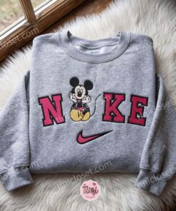 Mickey Disney Embroidered Sweatshirt, Cartoon Embroidered Hoodie, Just Because Gift For Him, Cozy Gifts For Girlfriend (2)