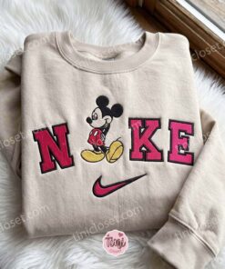 Mickey Disney Embroidered T shirt, Cartoon Embroidered Hoodie, Just Because Gift For Him, Cozy Gifts For Girlfriend (1)