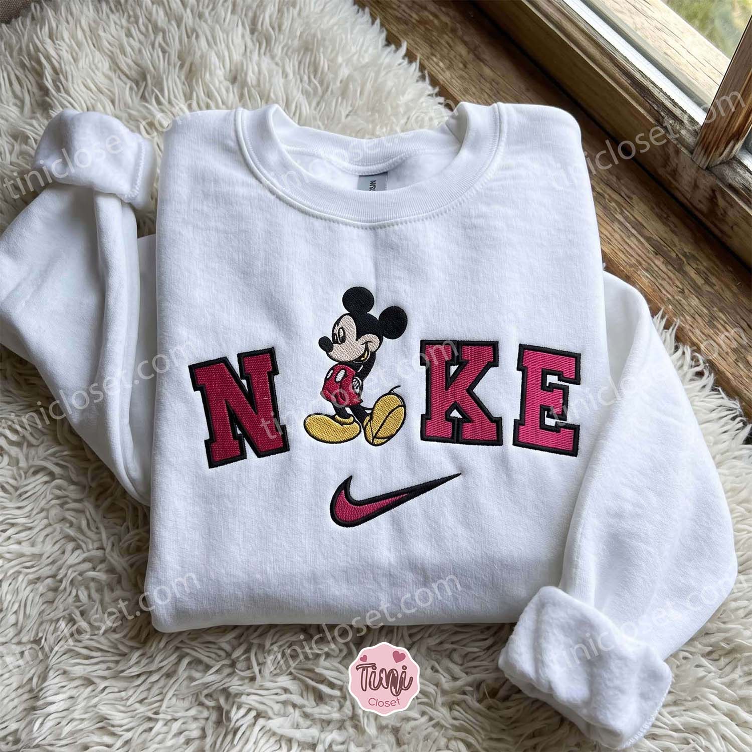 Mickey Disney Embroidered T-shirt, Cartoon Embroidered Hoodie, Just Because Gift For Him, Cozy Gifts For Girlfriend Mickey Disney Embroidered T-shirt, Cartoon Embroidered Hoodie, Just Because Gift For Him, Cozy Gifts For Girlfriend
