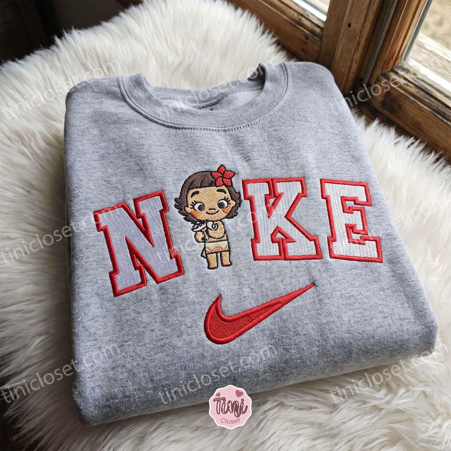 Baby Moana Embroidered Sweatshirt, Disney Embroidered Hoodie, Cozy Gifts For Girlfriend