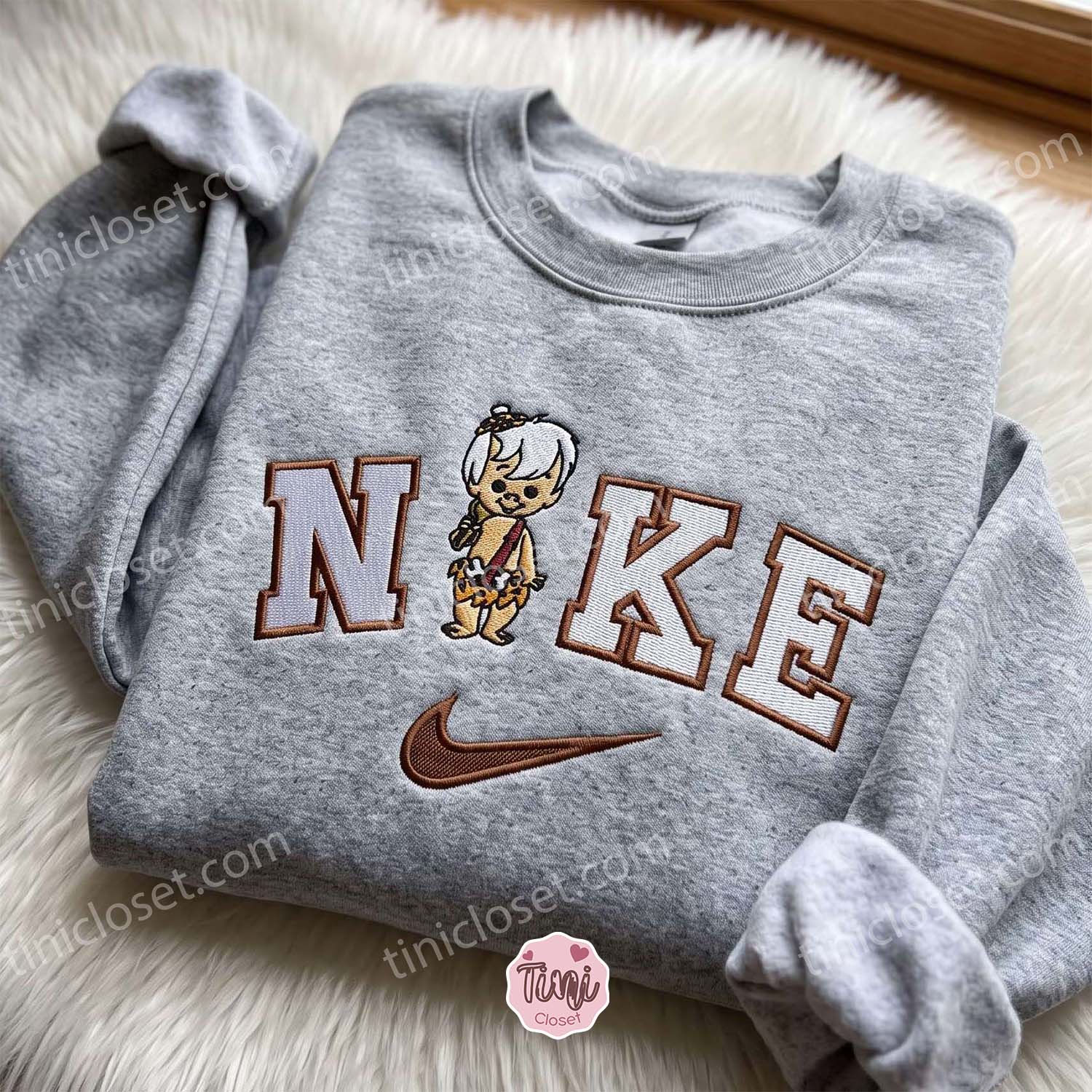 Bamm-Bamm Rubble The Flintstones Embroidered Hoodie, Cartoon Embroidered Shirt, Cozy Gifts For Family