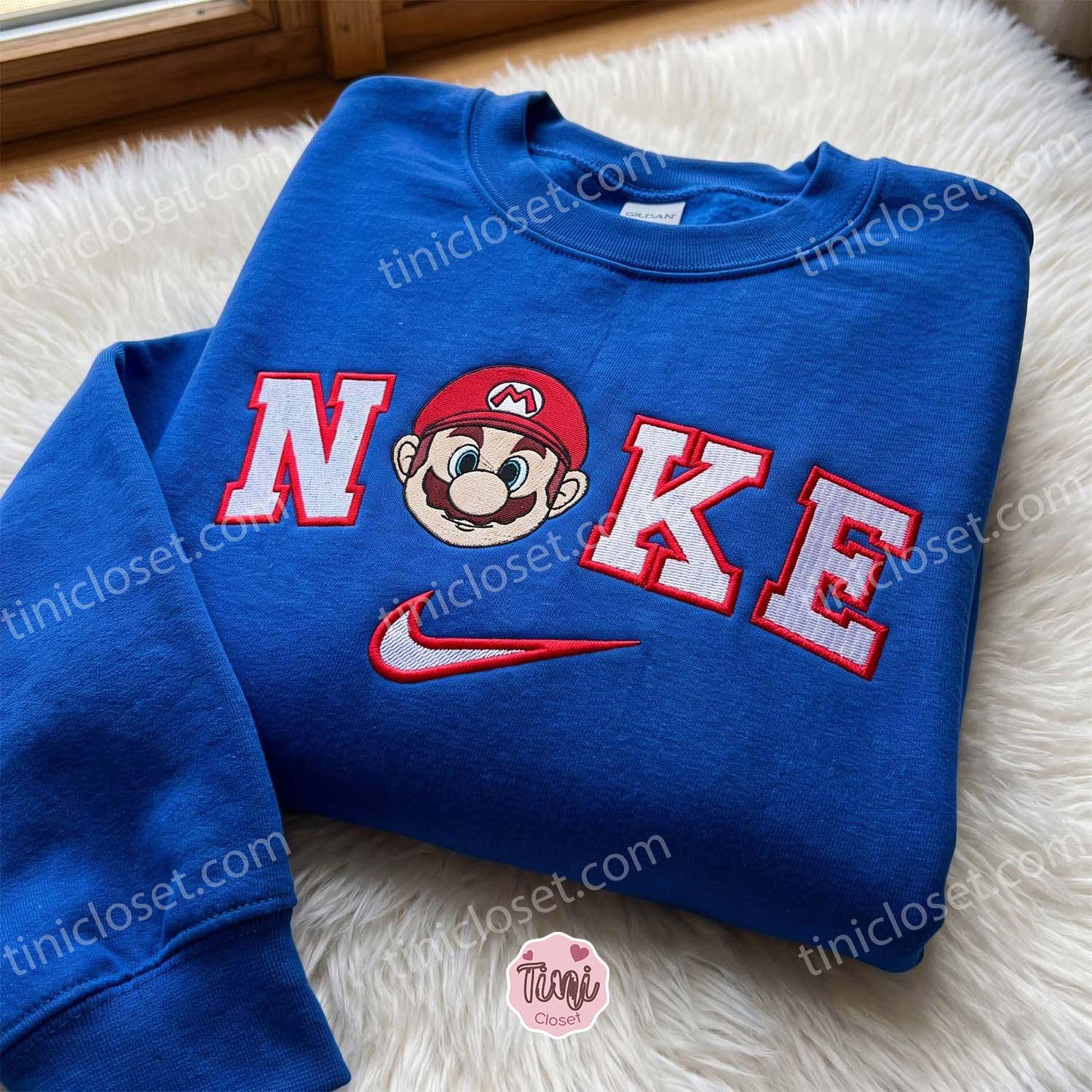 Mario Embroidered Crewneck, Video Game Characters Embroidered Hoodie, Just Because Gift For Him