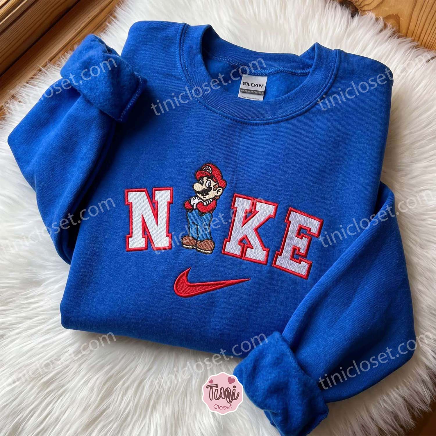 Mario Embroidered Sweatshirt, Video Game Characters Embroidered Hoodie, Just Because Gift For Him