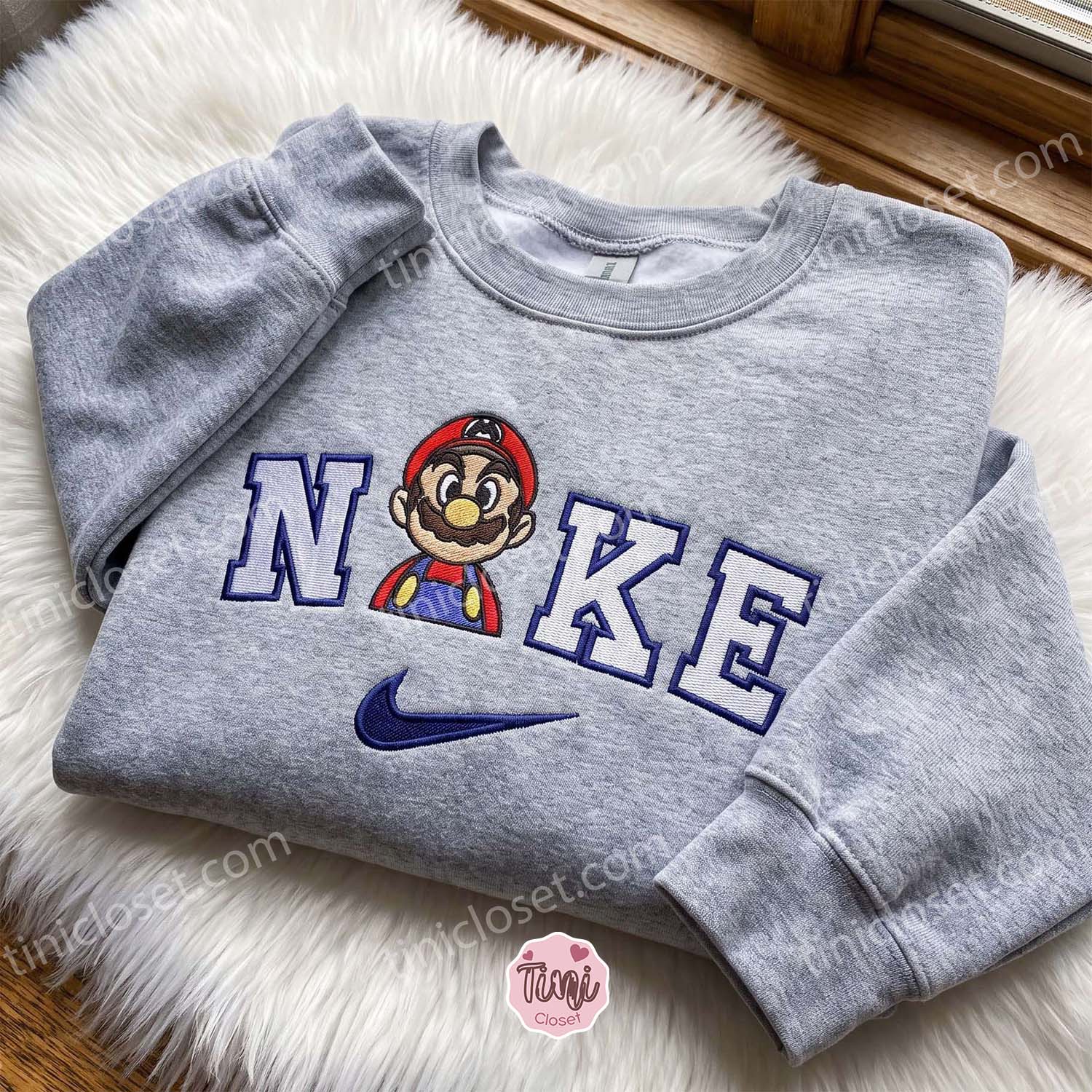 Mario Embroidered T-shirt, Video Game Characters Embroidered Hoodie, Just Because Gift For Him