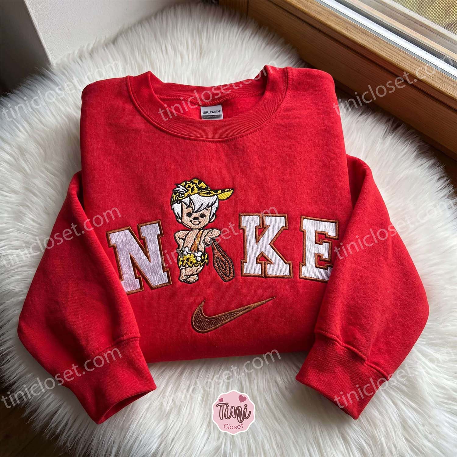 Bamm-Bamm Rubble The Flintstones Embroidered Sweatshirt, Cartoon Embroidered Hoodie, Cozy Gifts For Family