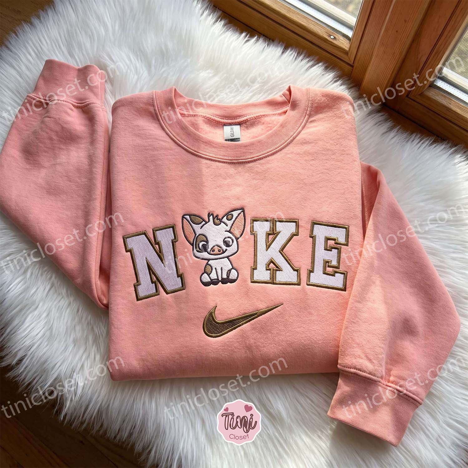 Pua Pig from Moana Embroidered Sweatshirt, Disney Embroidered Hoodie, Bestie Matching Shirts