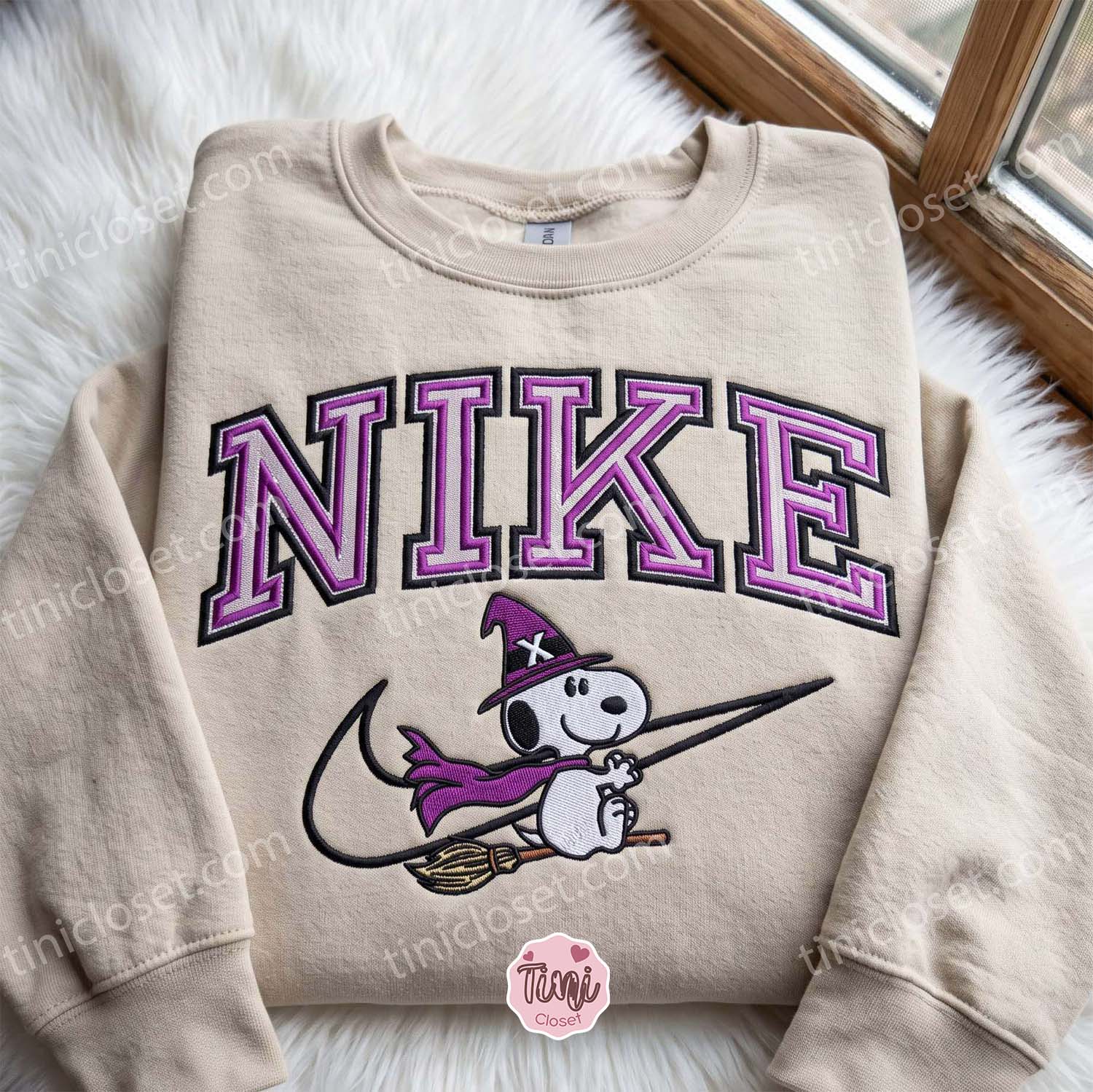 Snoopy Witch Halloween Embroidered Crewneck, Spooky Season Embroidered Hoodie, Bestie Matching Shirts