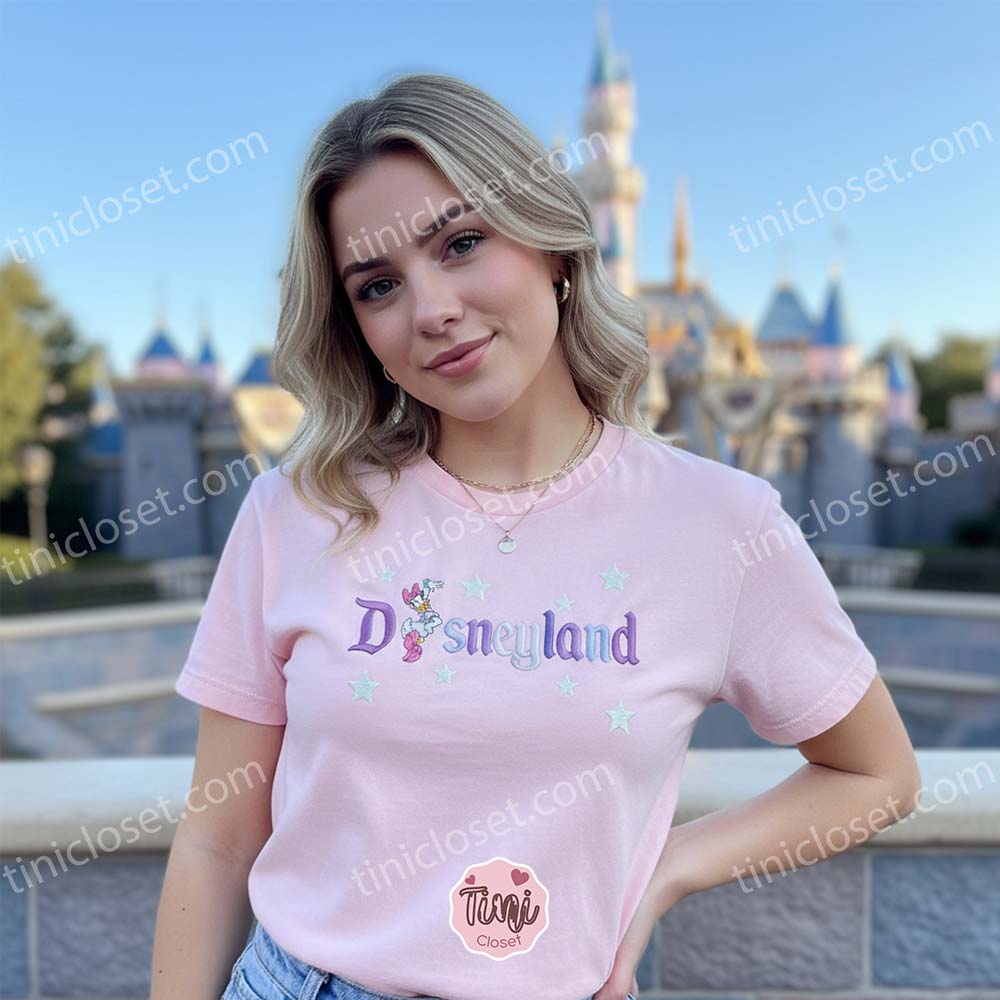 Daisy Duck Disneyland Embroidered Sweatshirt T-shirt Hoodie, Cozy Gifts For Girlfriend