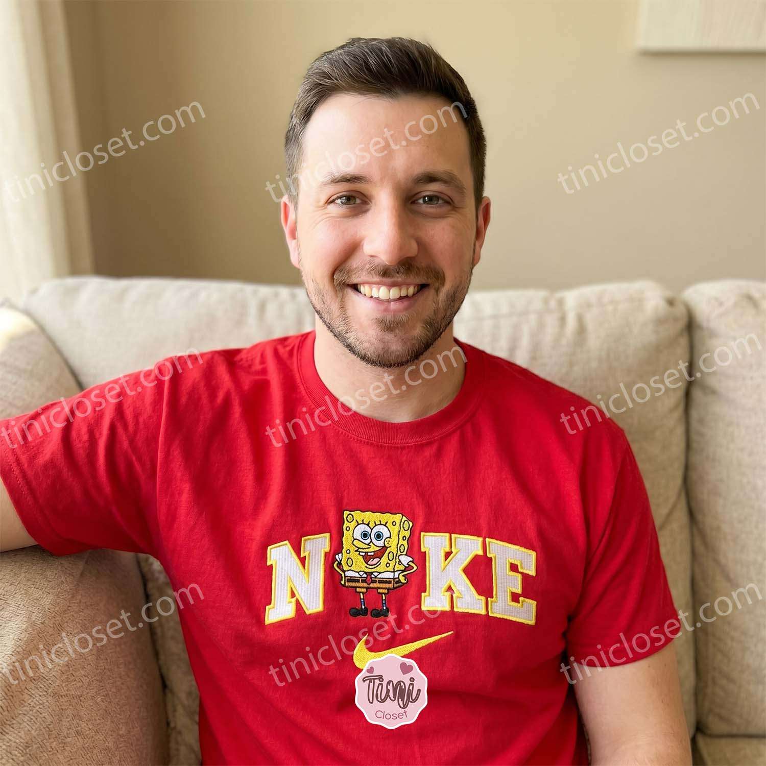 Custom SpongeBob Character Embroidered Sweatshirt, Nostalgic Cartoon Hoodie, Miss You Gift For Him or Her