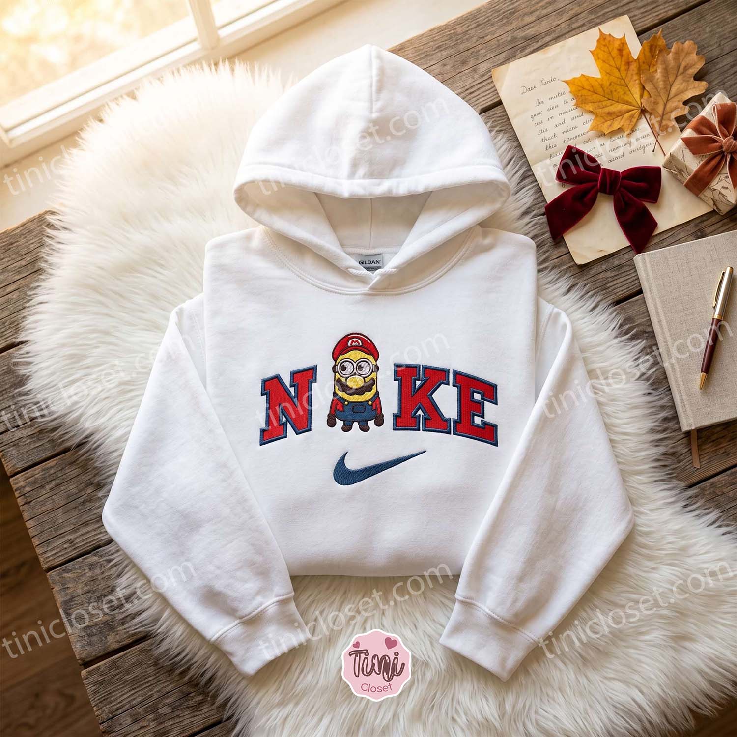 Super Mario Minion Embroidered Sweatshirt, Funny Gamer Crossover Apparel, Boyfriend Hoodie Gift