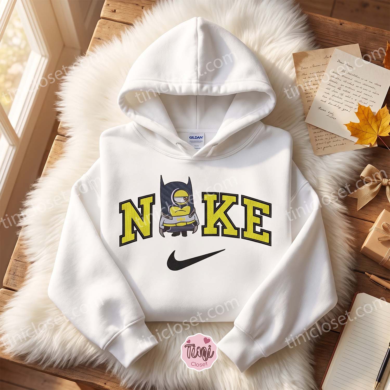 Funny Bat Minion Superhero Embroidered Sweatshirt, Funny Superhero T-shirt, Boyfriend Hoodie Gift