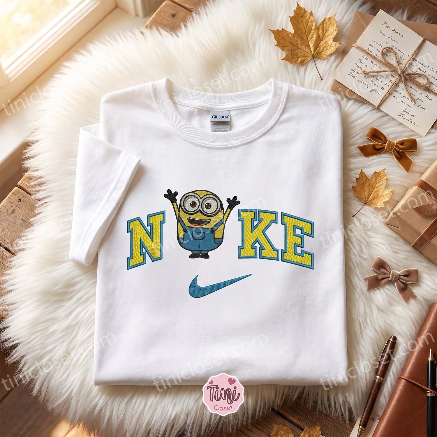 Funny Minion Embroidered Hoodie, Custom Cartoon Sweatshirt, Boyfriend Hoodie Gift