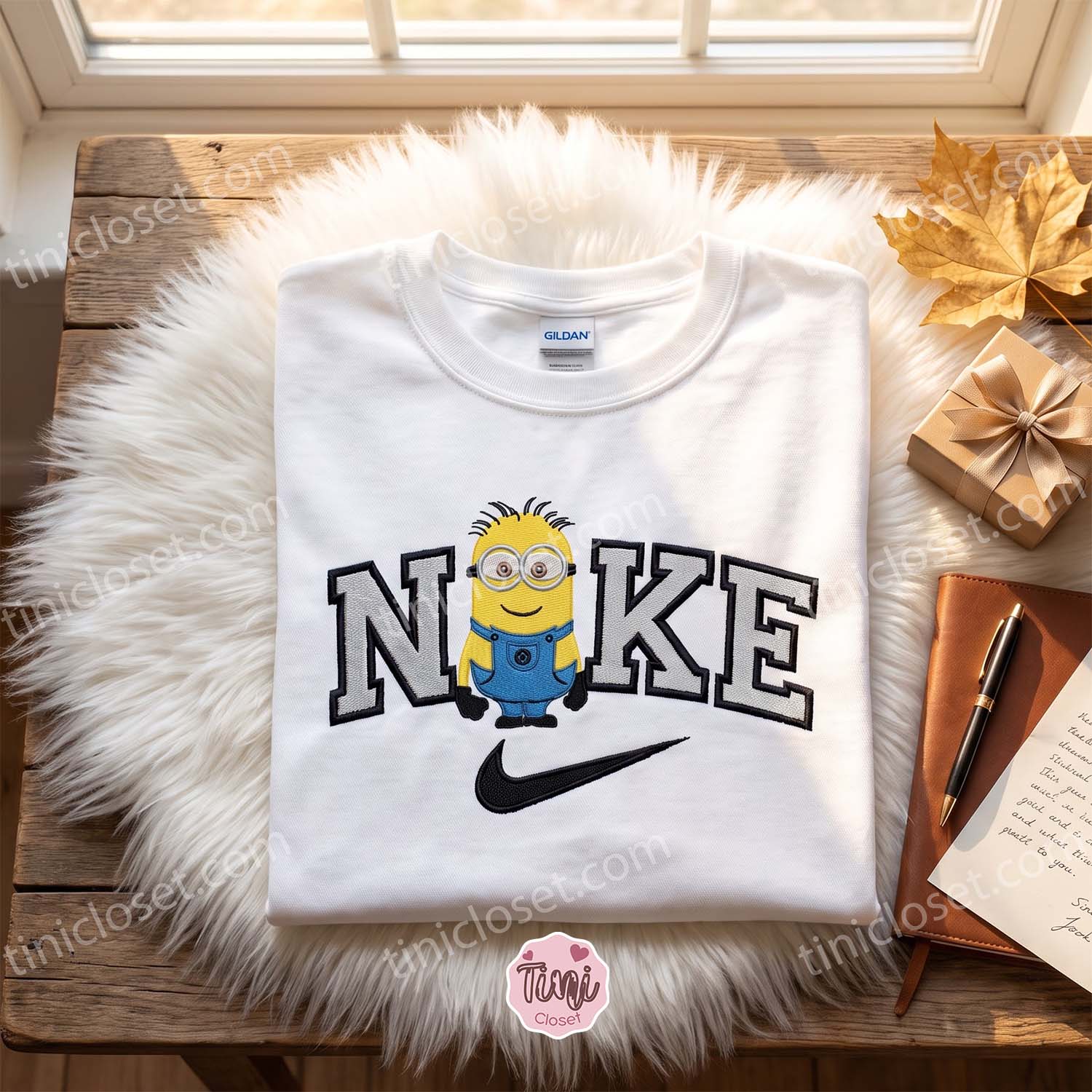 Jerry Minion Embroidered Hoodie, Custom Cartoon Sweatshirt, Boyfriend Hoodie Gift