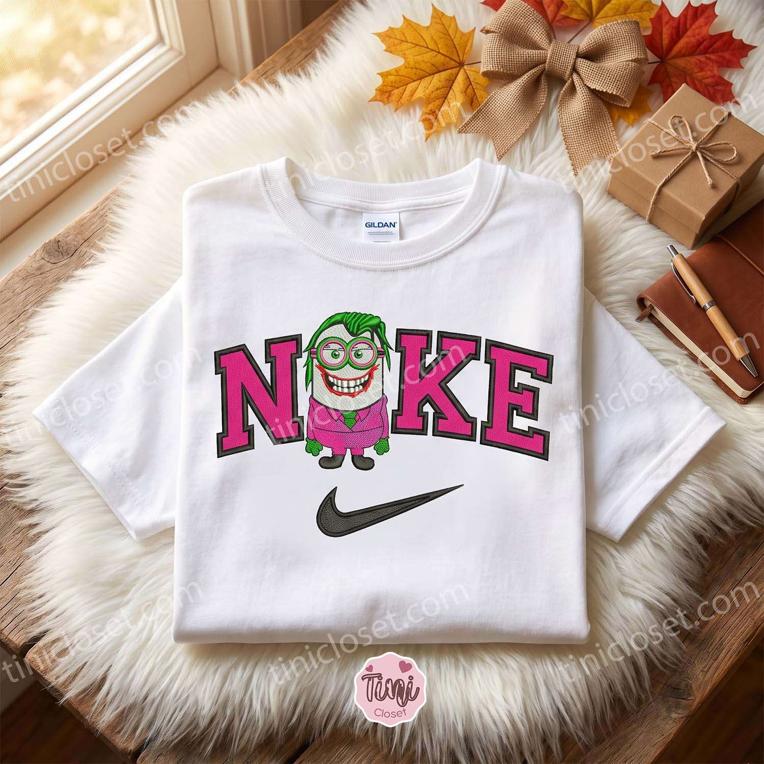 Minion as Joker Embroidered Sweatshirt, Minions Movie Embroidered Hoodie, Unique Gift Ideas For Family And Friends