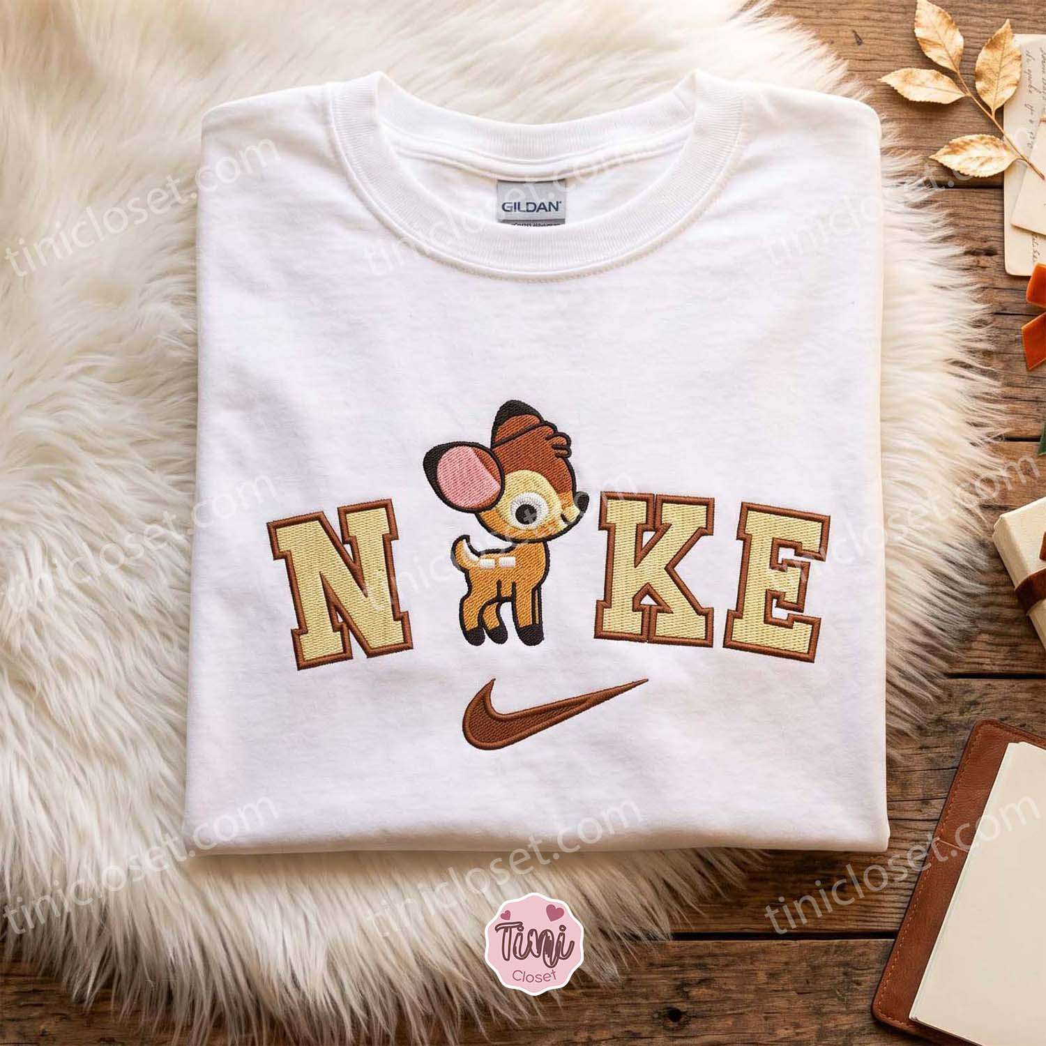  Bambi Walt Disney Embroidered Shirt, Custom Animal Embroidered Sweatshirt, Cozy Gifts For Girlfriend