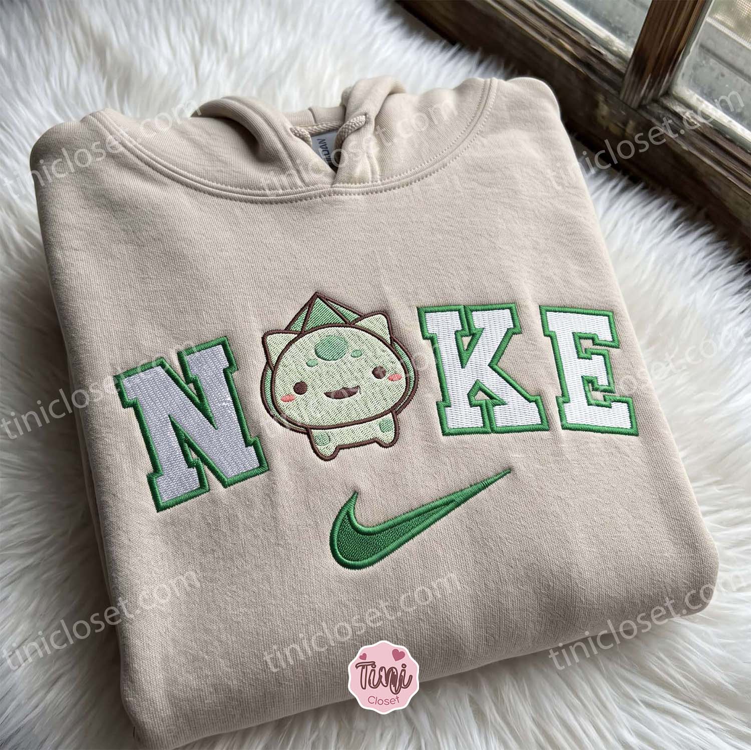 Bulbasaur Embroidered Crewneck, Aesthetic Pokemon Anime Embroidered Shirt, Cute Gift For Family