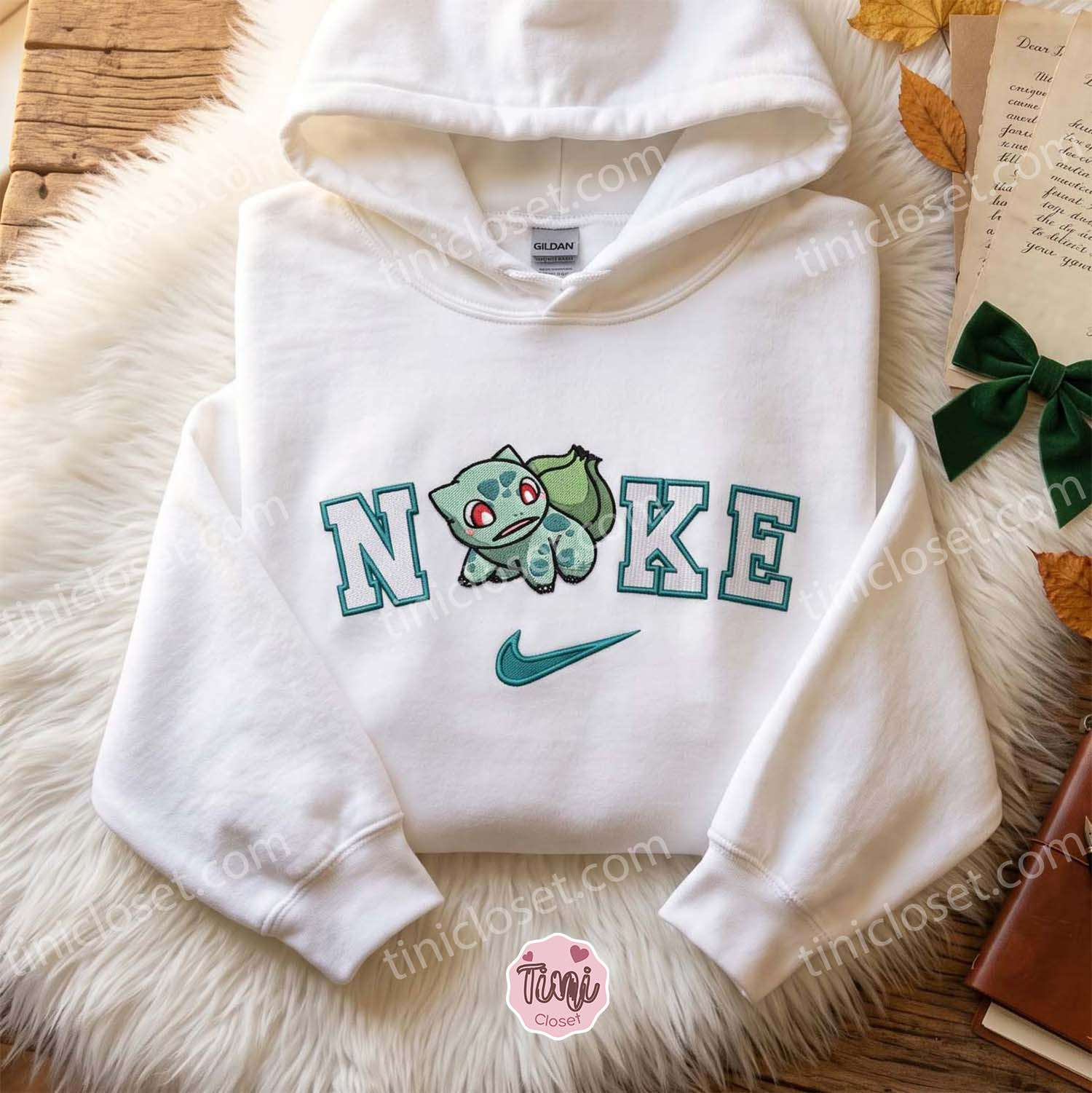 Bulbasaur Embroidered T-Shirt, Pokemon Embroidered Sweatshirt, Perfect Gift For Anime Lovers