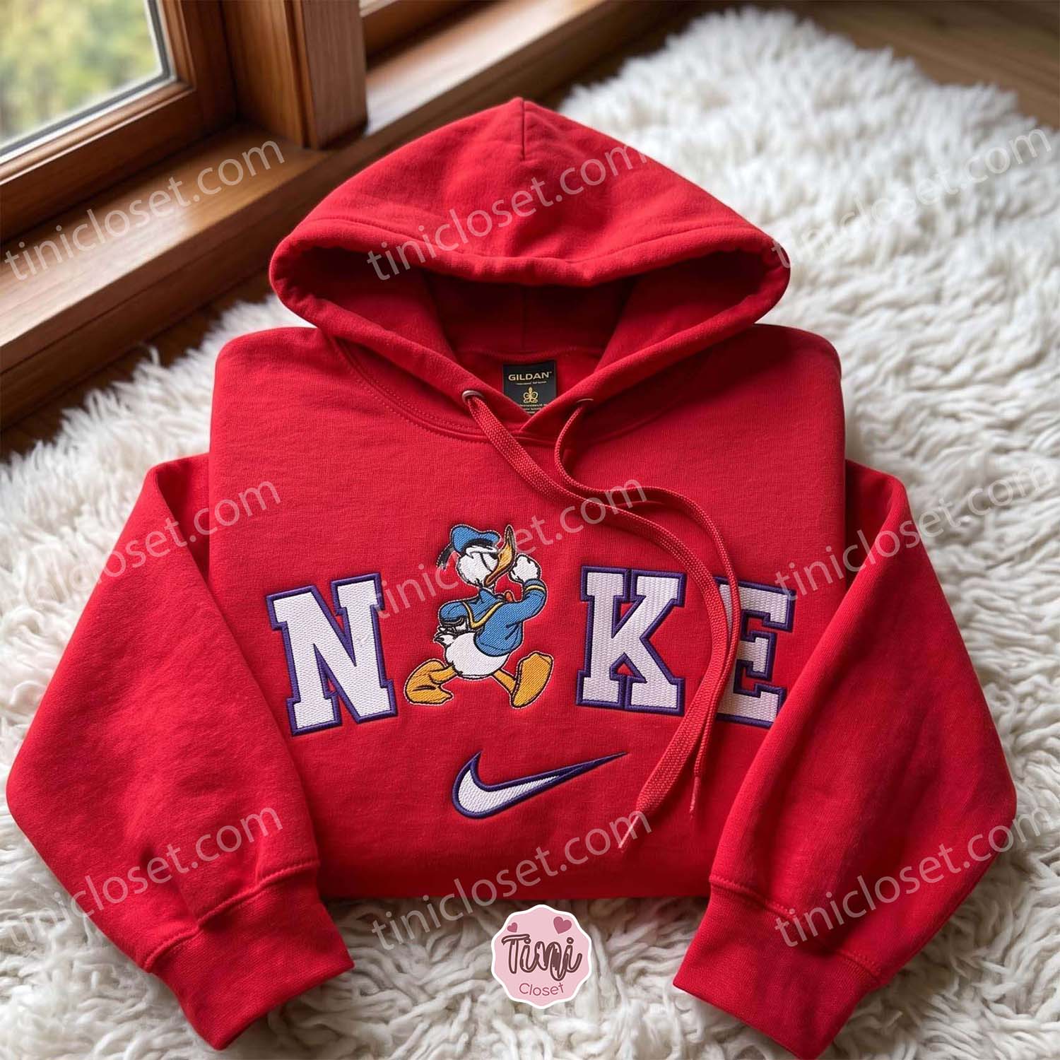 Busy Donald Duck Embroidered Shirt, Disney Embroidered Sweatshirt, Cute Embroidered Hoodie